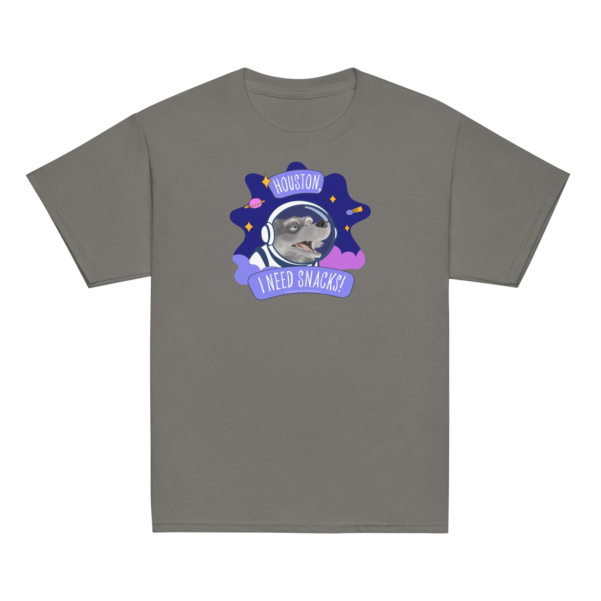 Masha and the Bear Friends I Need Snacks! Youth classic tee Charcoal T-SHIRT