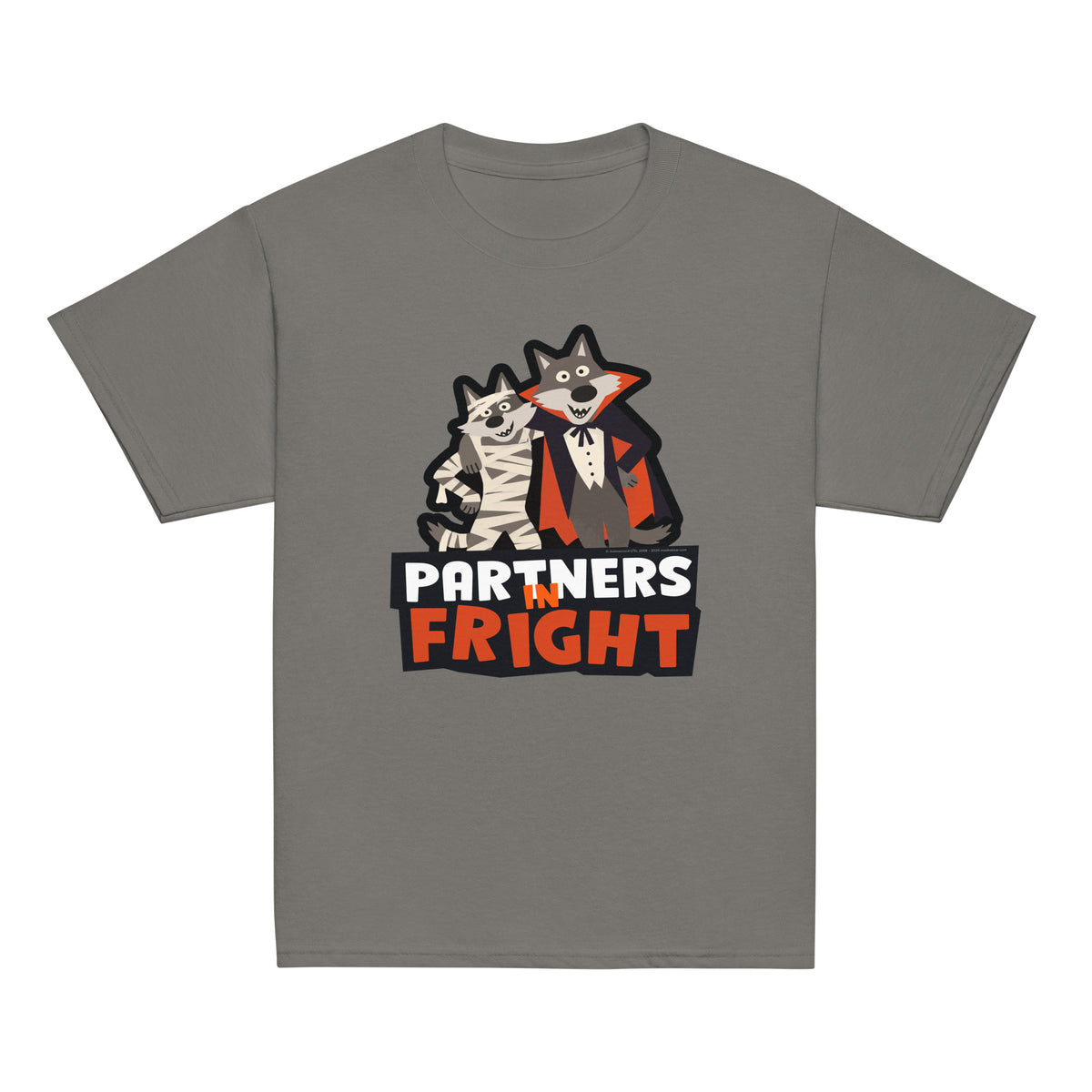 Masha and the Bear Friends Partners in Fright Youth classic tee Charcoal T-SHIRT