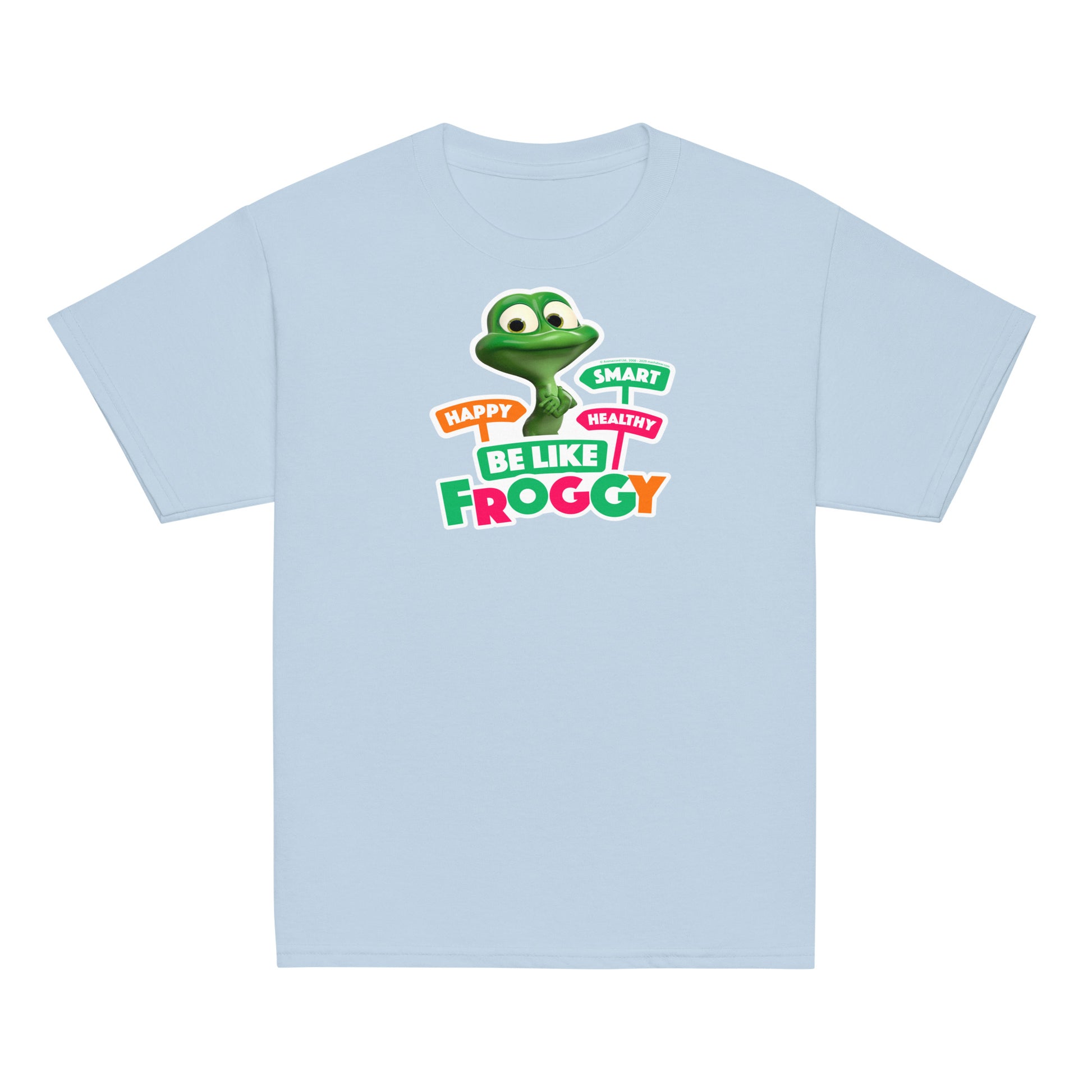 Masha and the Bear Friends Be Like Froggy Youth classic tee Light Blue T-SHIRT