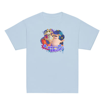 Masha and the Bear Friends Born To Be Bright! Youth classic tee Light Blue T-SHIRT