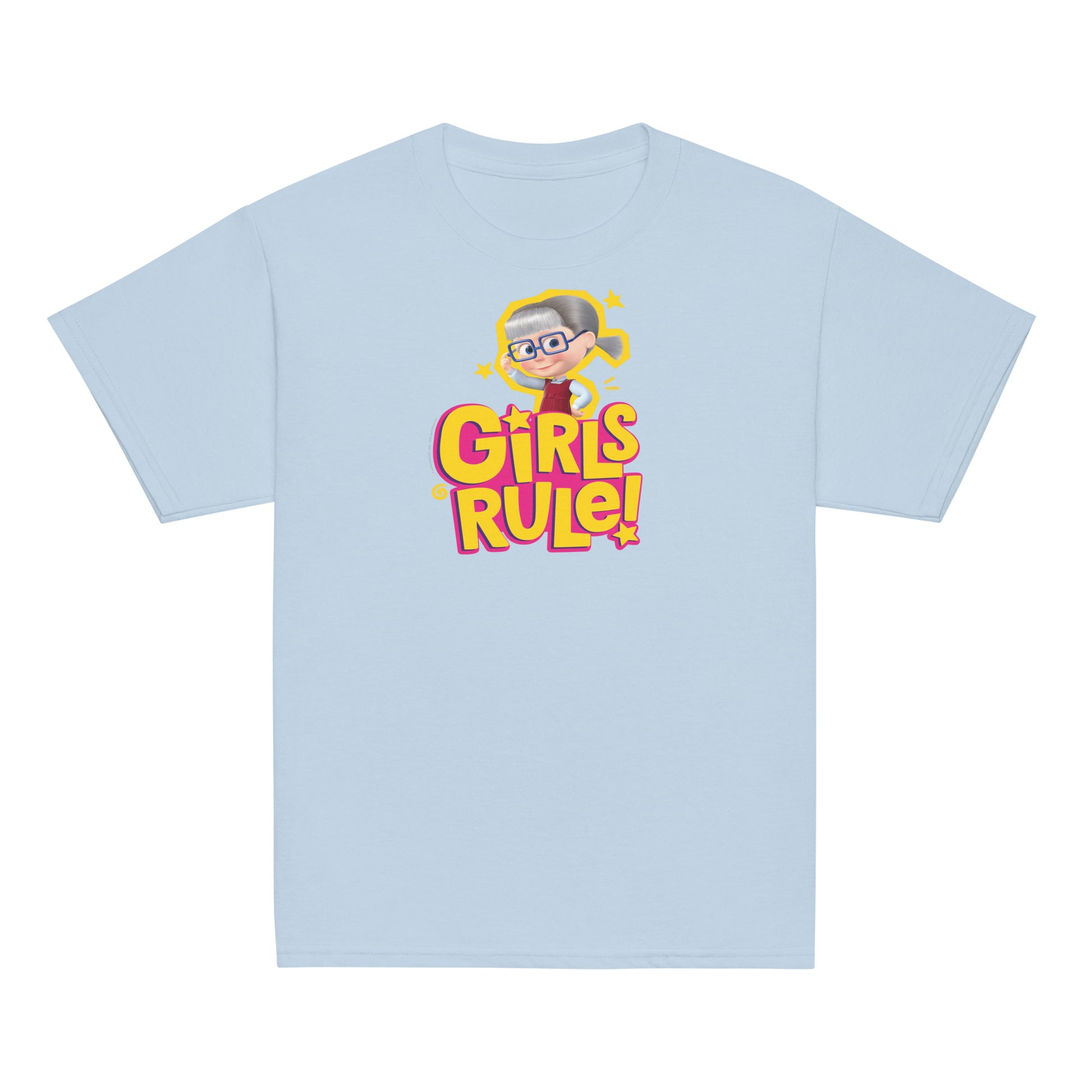 Masha and the Bear Friends Girls Rule! Youth classic tee Light Blue T-SHIRT