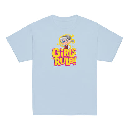 Masha and the Bear Friends Girls Rule! Youth classic tee Light Blue T-SHIRT