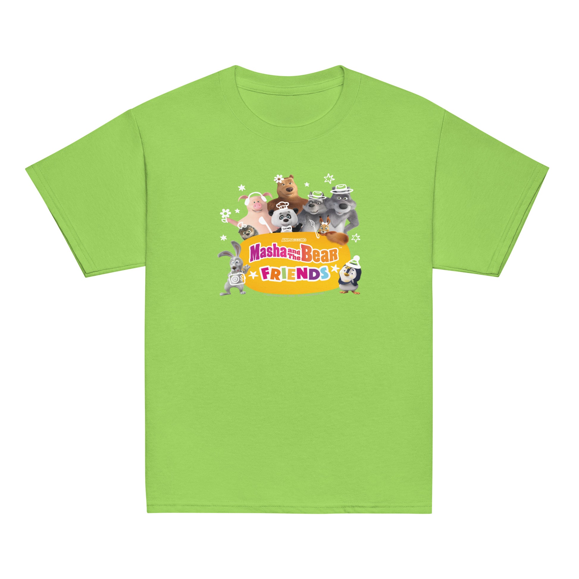 Masha and the Bear Friends Group Photo Youth classic tee Lime T-SHIRT