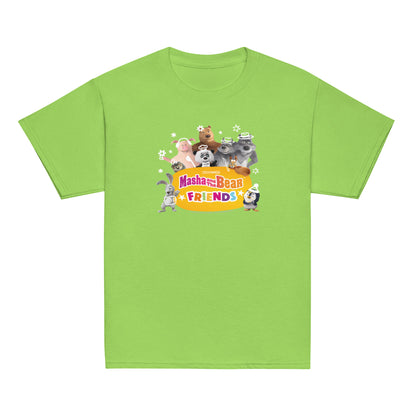 Masha and the Bear Friends Group Photo Youth classic tee Lime T-SHIRT