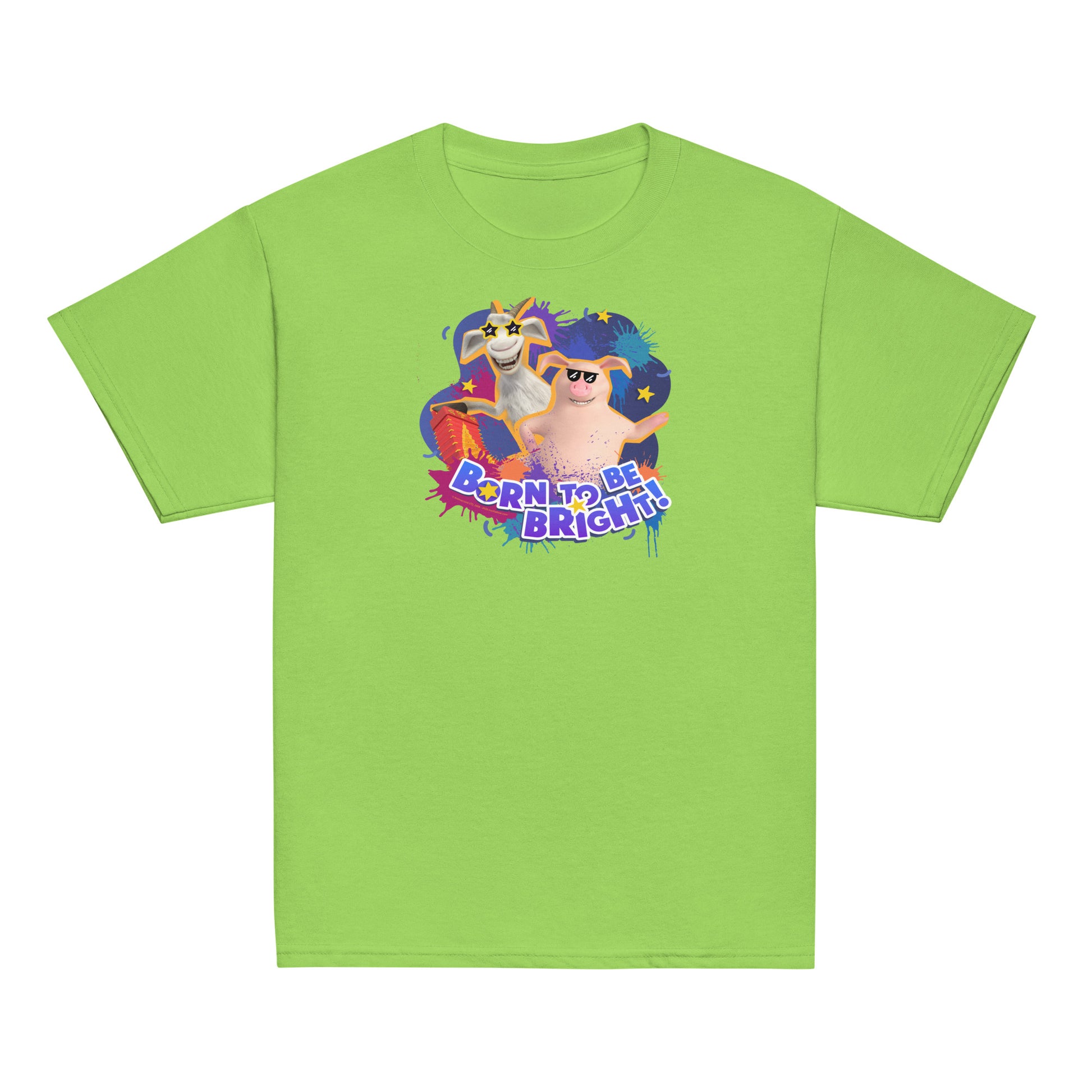 Masha and the Bear Friends Born To Be Bright! Youth classic tee Lime T-SHIRT