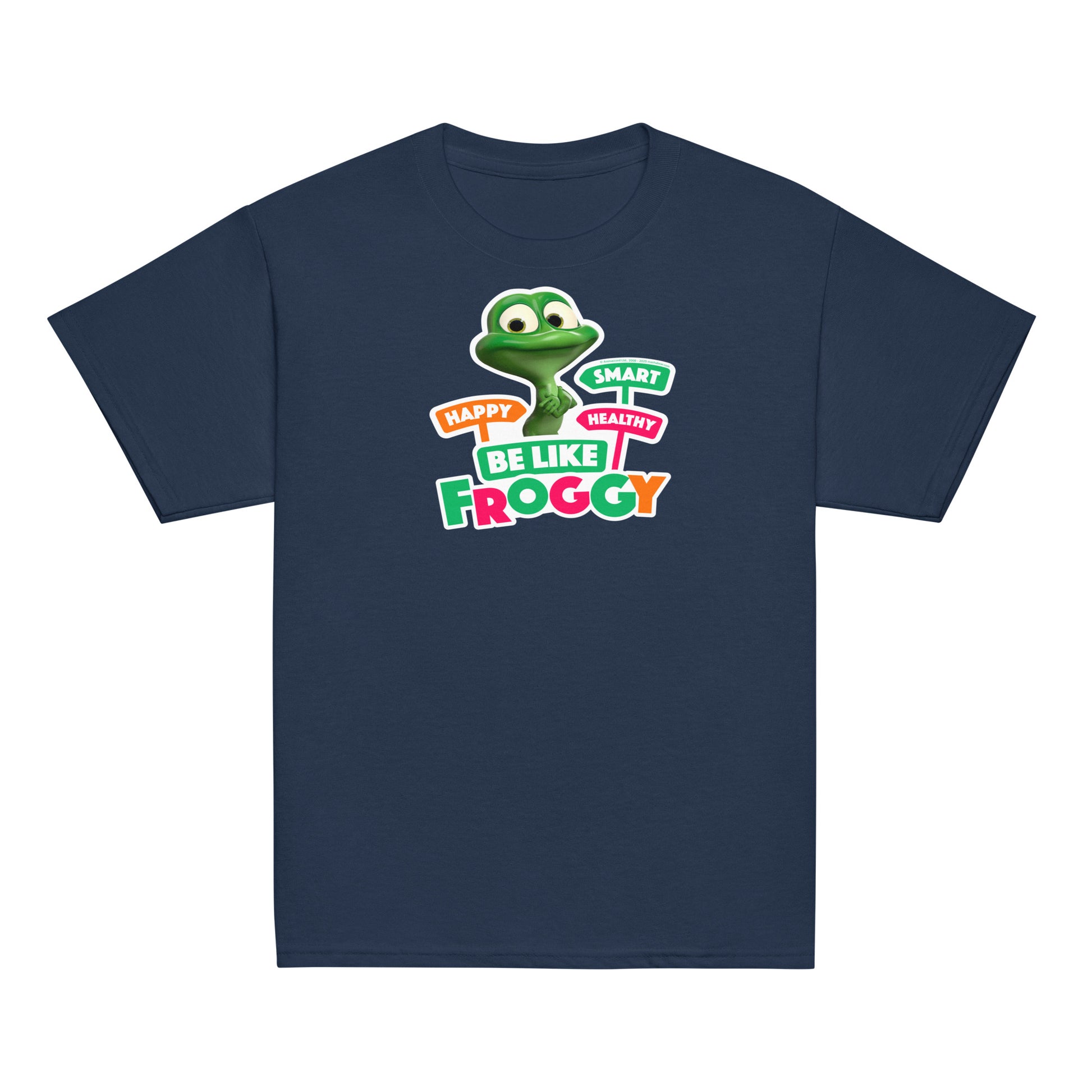 Masha and the Bear Friends Be Like Froggy Youth classic tee Navy T-SHIRT