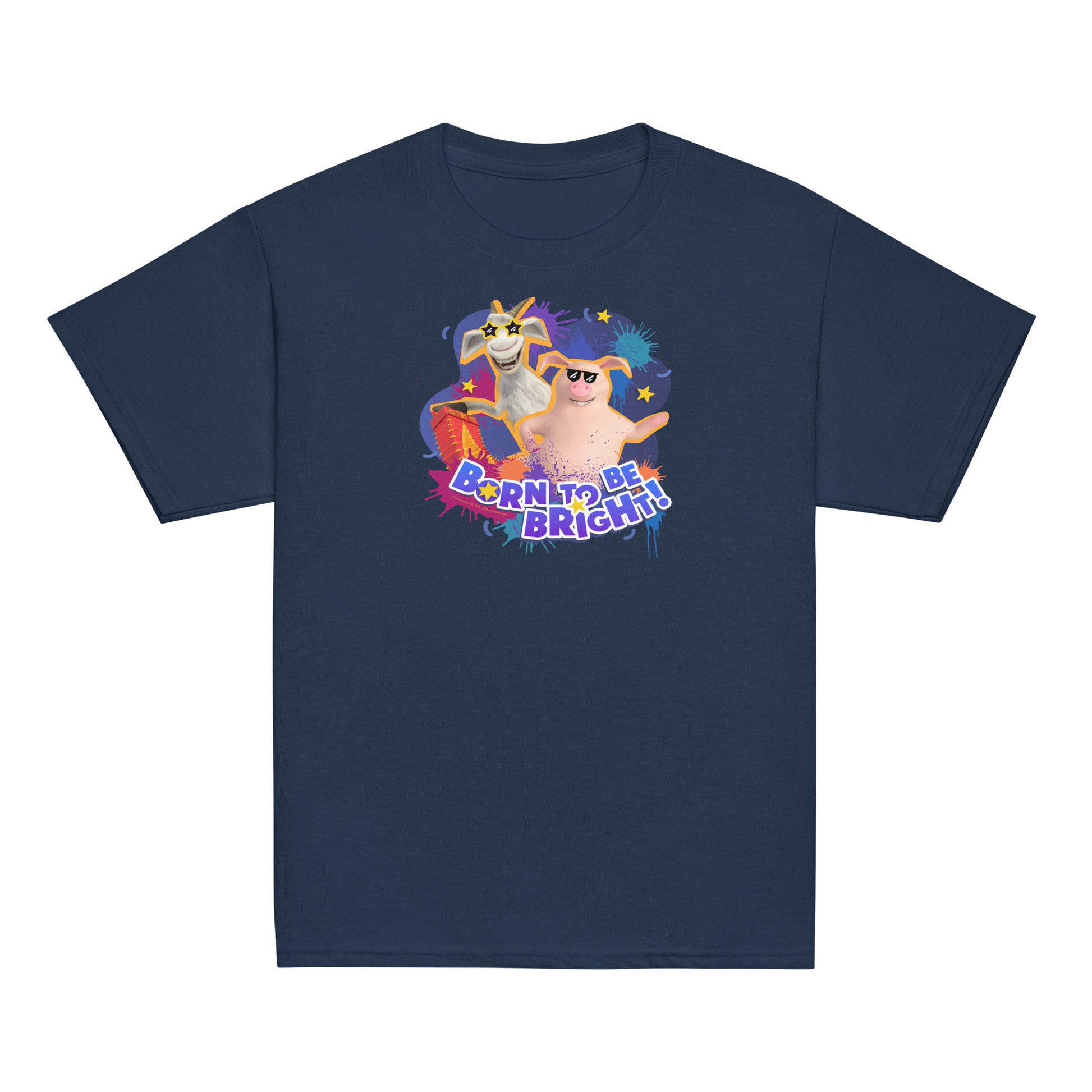 Masha and the Bear Friends Born To Be Bright! Youth classic tee Navy T-SHIRT