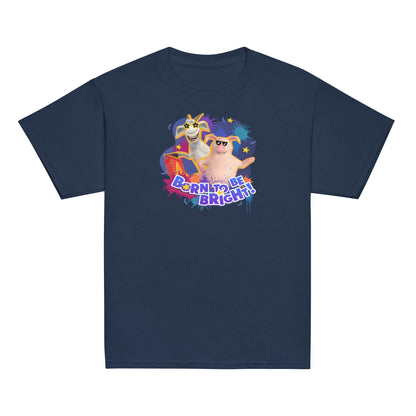 Masha and the Bear Friends Born To Be Bright! Youth classic tee Navy T-SHIRT