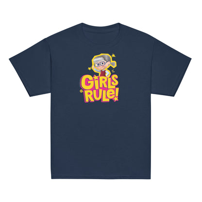 Masha and the Bear Friends Girls Rule! Youth classic tee Navy T-SHIRT