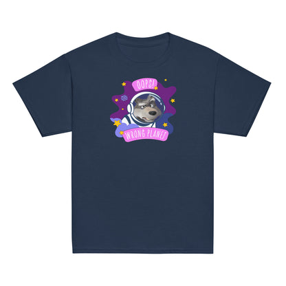 Masha and the Bear Friends Wrong Planet Youth classic tee Navy T-SHIRT