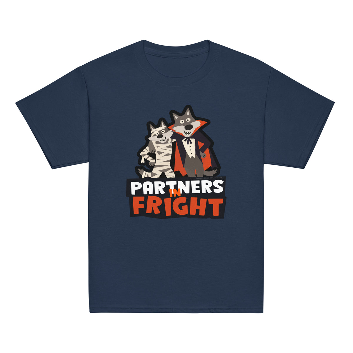 Masha and the Bear Friends Partners in Fright Youth classic tee Navy T-SHIRT