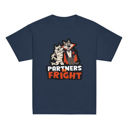 Masha and the Bear Friends Partners in Fright Youth classic tee Navy T-SHIRT