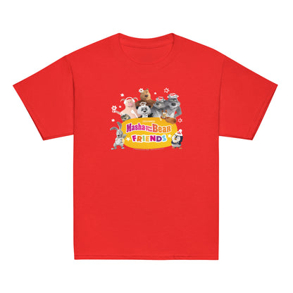 Masha and the Bear Friends Group Photo Youth classic tee Red T-SHIRT