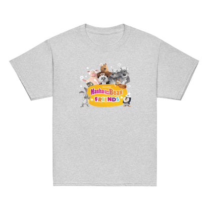Masha and the Bear Friends Group Photo Youth classic tee Sport Grey T-SHIRT