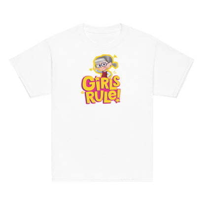 Masha and the Bear Friends Girls Rule! Youth classic tee White T-SHIRT