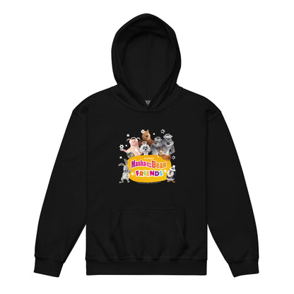 Masha and the Bear Friends Group Photo Youth heavy blend hoodie Black T-SHIRT