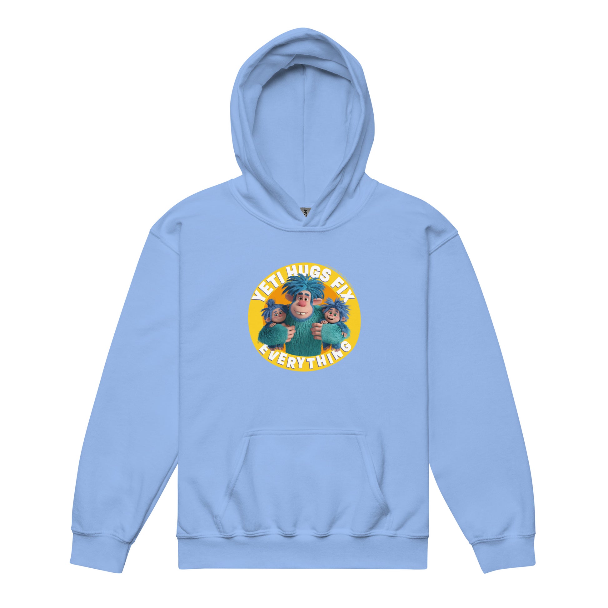 Masha and the Bear Friends Hugs Fix Everything Youth heavy blend hoodie Carolina Blue T-SHIRT