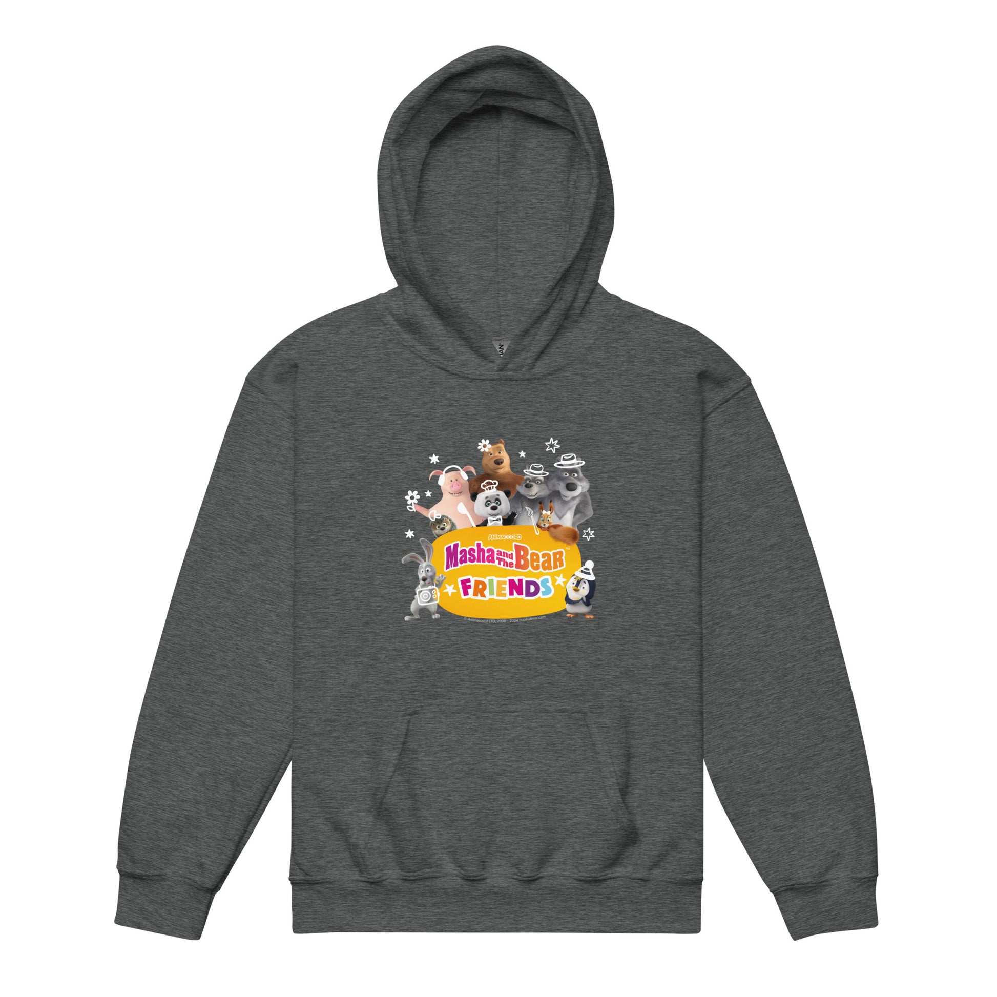 Masha and the Bear Friends Group Photo Youth heavy blend hoodie Dark Heather T-SHIRT
