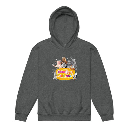 Masha and the Bear Friends Group Photo Youth heavy blend hoodie Dark Heather T-SHIRT