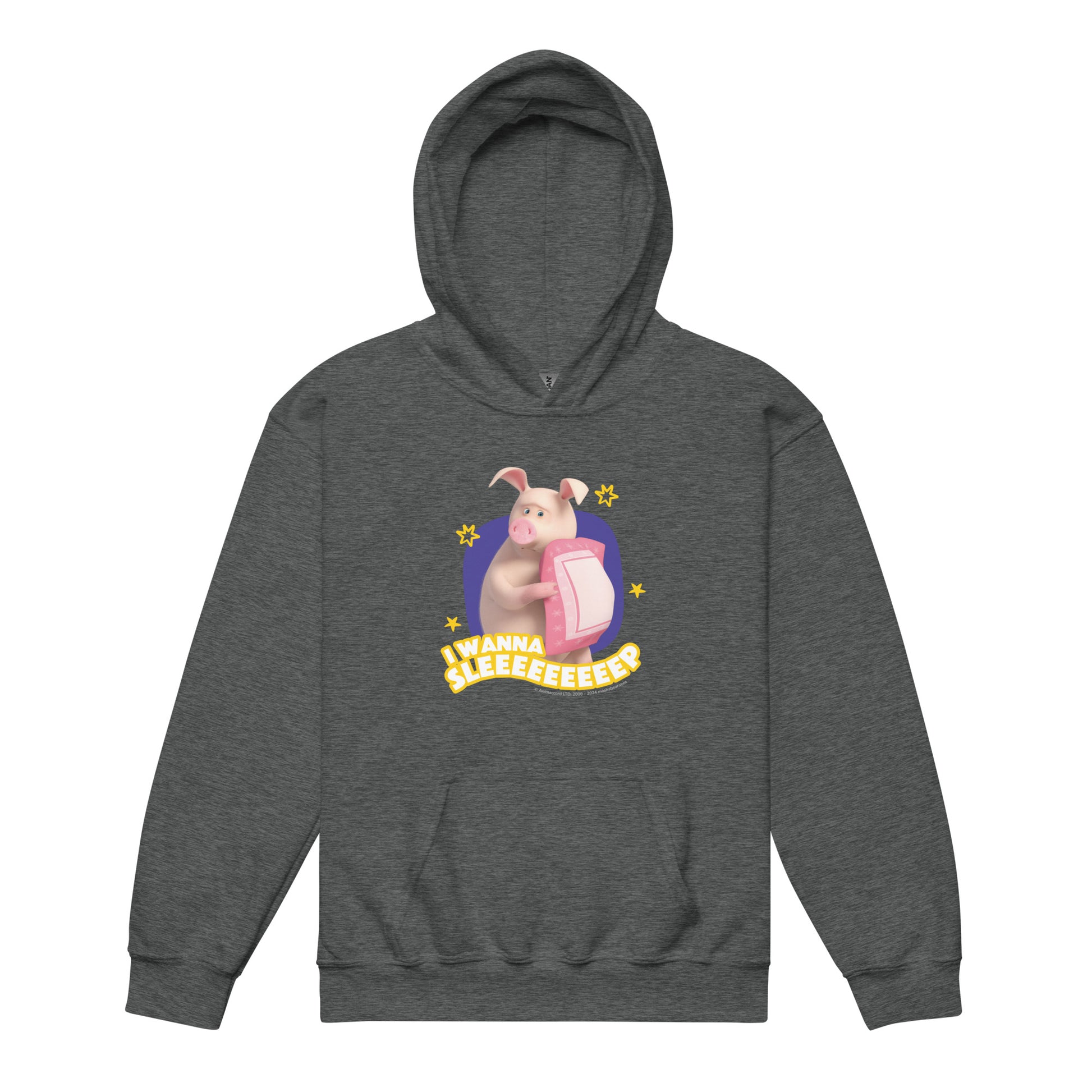 Masha and the Bear Friends I Wanna Sleep Youth heavy blend hoodie Dark Heather T-SHIRT