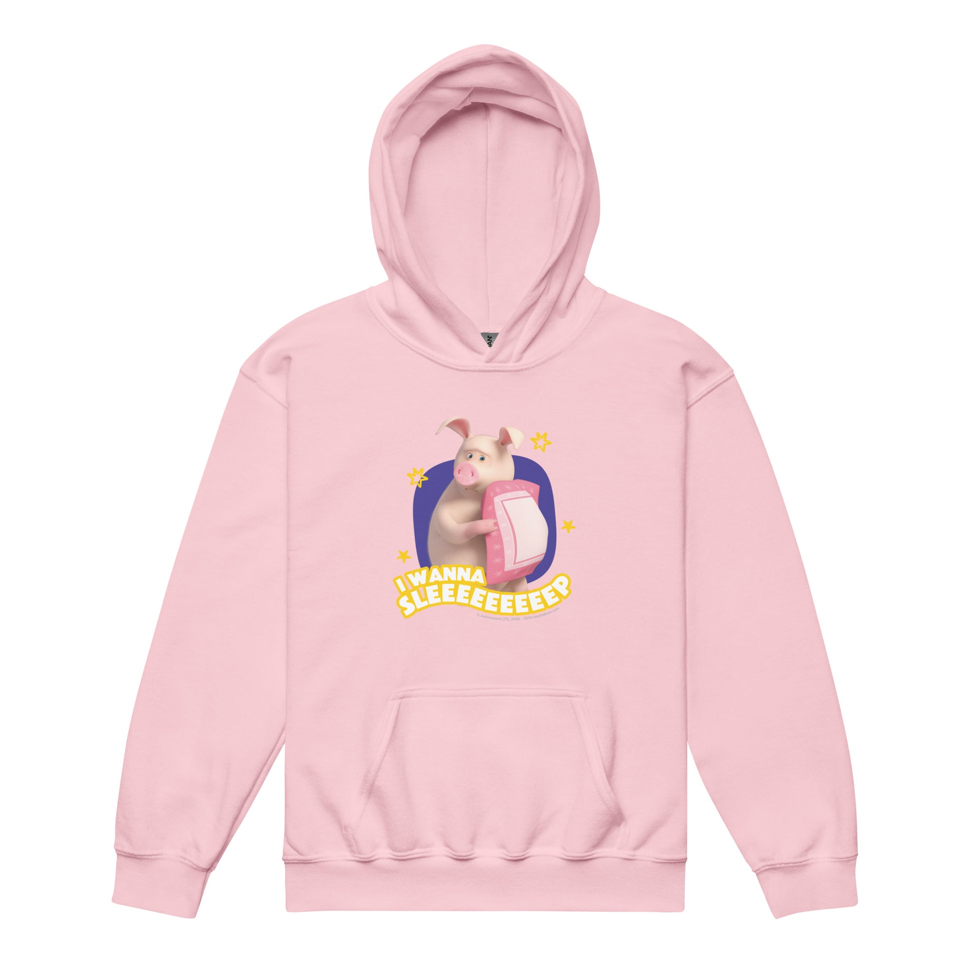 Masha and the Bear Friends I Wanna Sleep Youth heavy blend hoodie Light Pink T-SHIRT