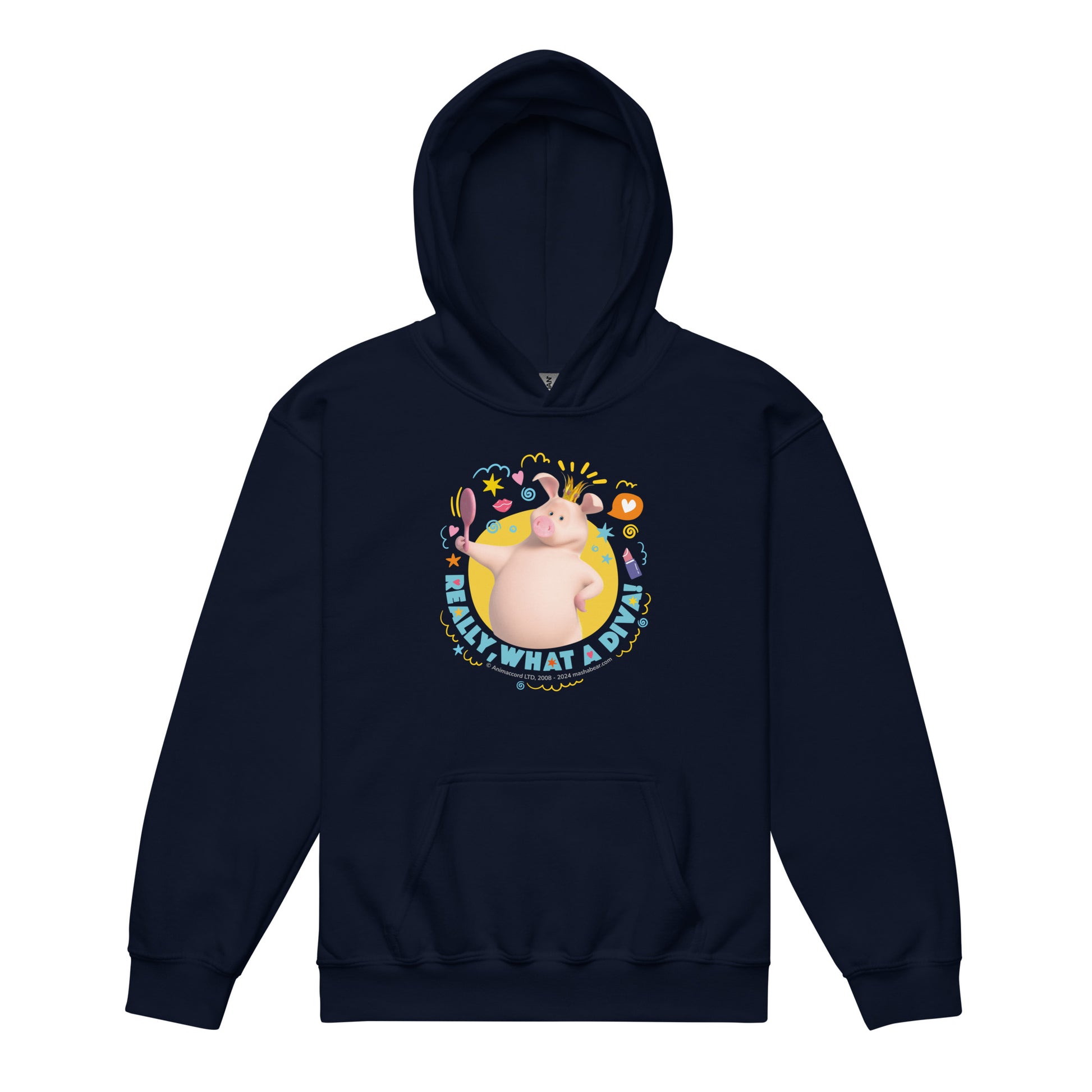 Masha and the Bear Friends What A Diva! Youth heavy blend hoodie Navy T-SHIRT