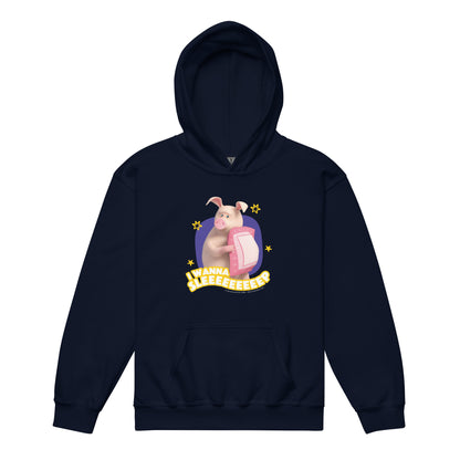 Masha and the Bear Friends I Wanna Sleep Youth heavy blend hoodie Navy T-SHIRT