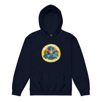 Masha and the Bear Friends Hugs Fix Everything Youth heavy blend hoodie Navy T-SHIRT