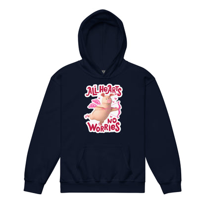 Masha and the Bear Friends No Worries Youth heavy blend hoodie Navy T-SHIRT