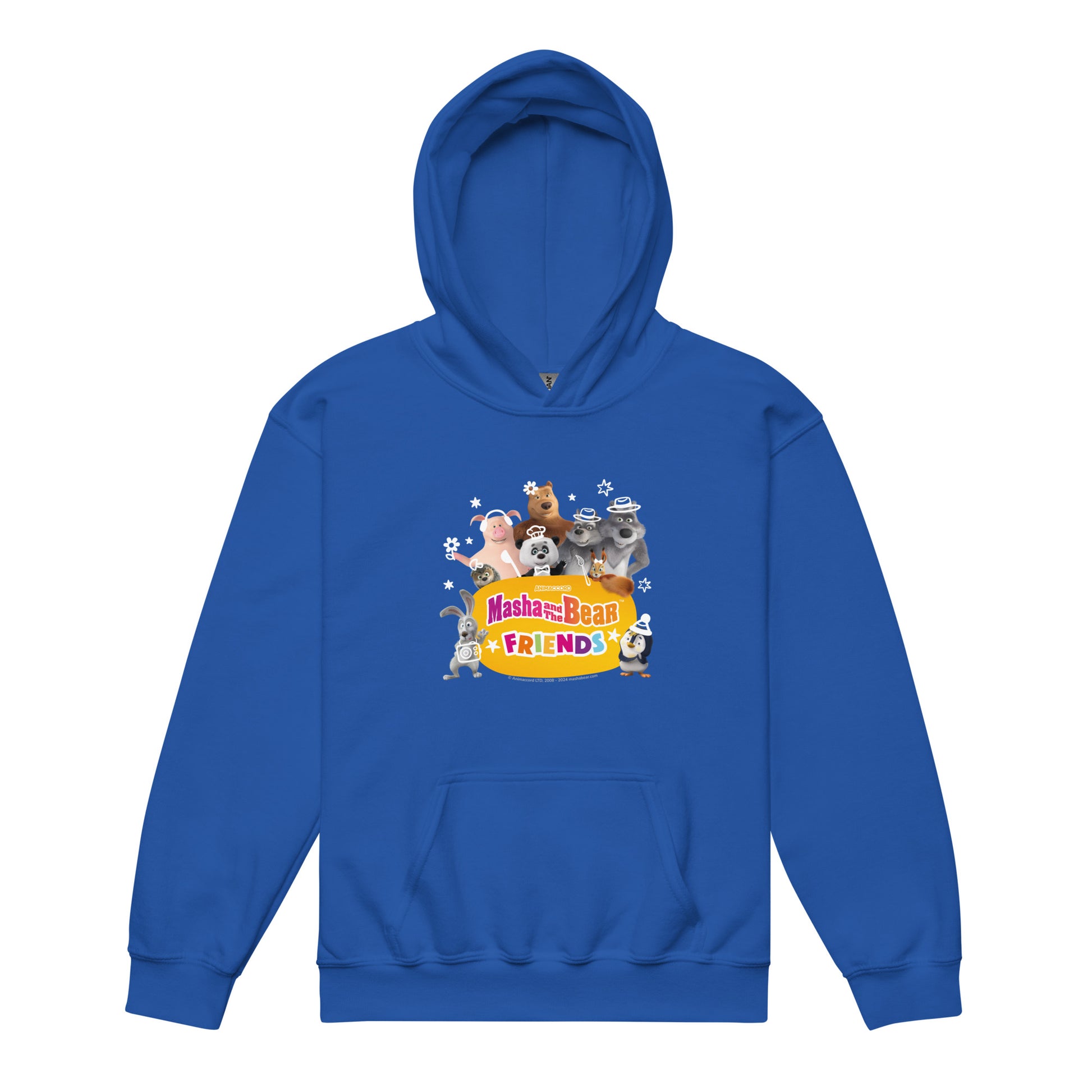 Masha and the Bear Friends Group Photo Youth heavy blend hoodie Royal T-SHIRT