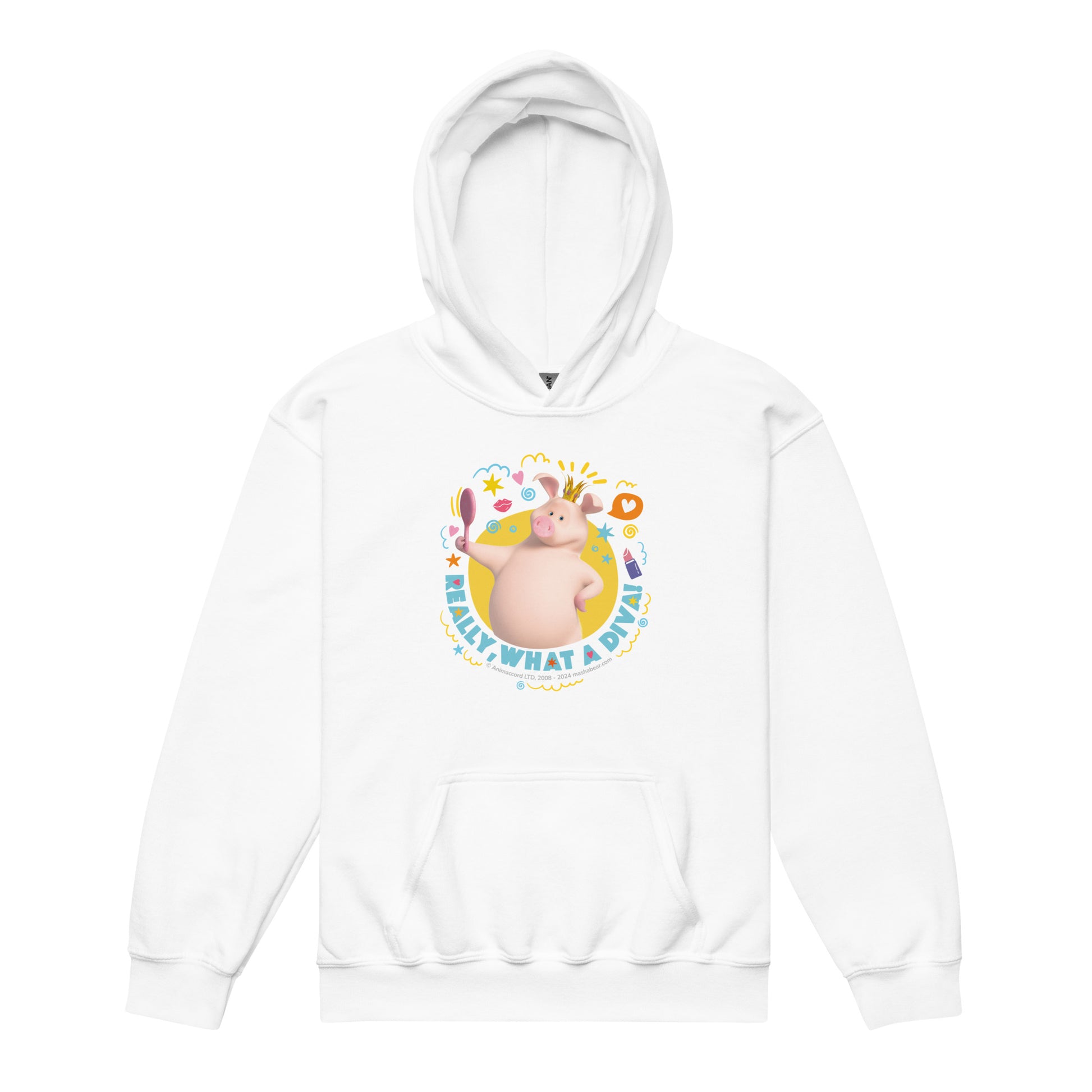 Masha and the Bear Friends What A Diva! Youth heavy blend hoodie White T-SHIRT