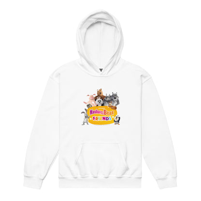 Masha and the Bear Friends Group Photo Youth heavy blend hoodie White T-SHIRT