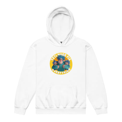 Masha and the Bear Friends Hugs Fix Everything Youth heavy blend hoodie White T-SHIRT